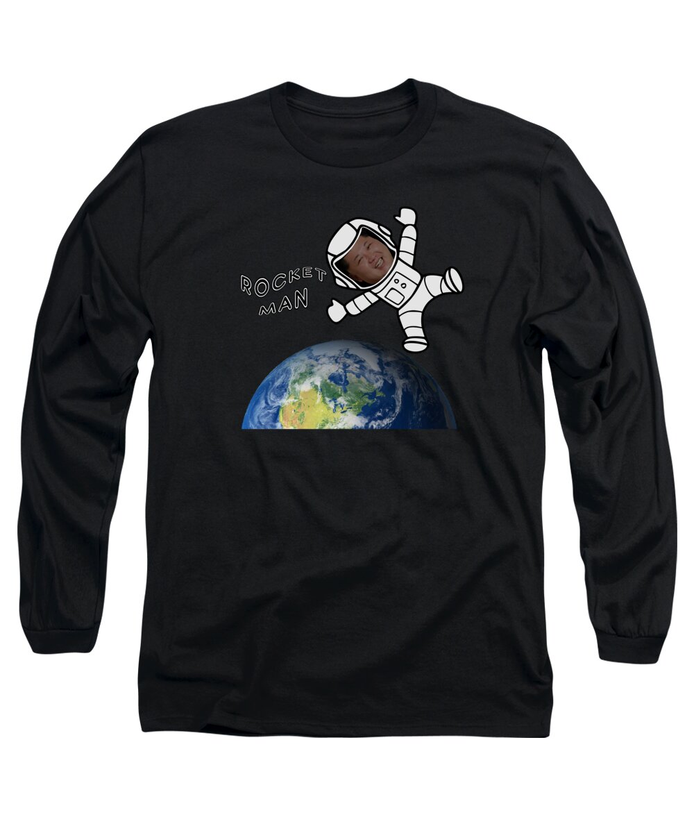 Rocket Man Long Sleeve T-Shirt featuring the mixed media Rocket Man by Movie Poster Prints
