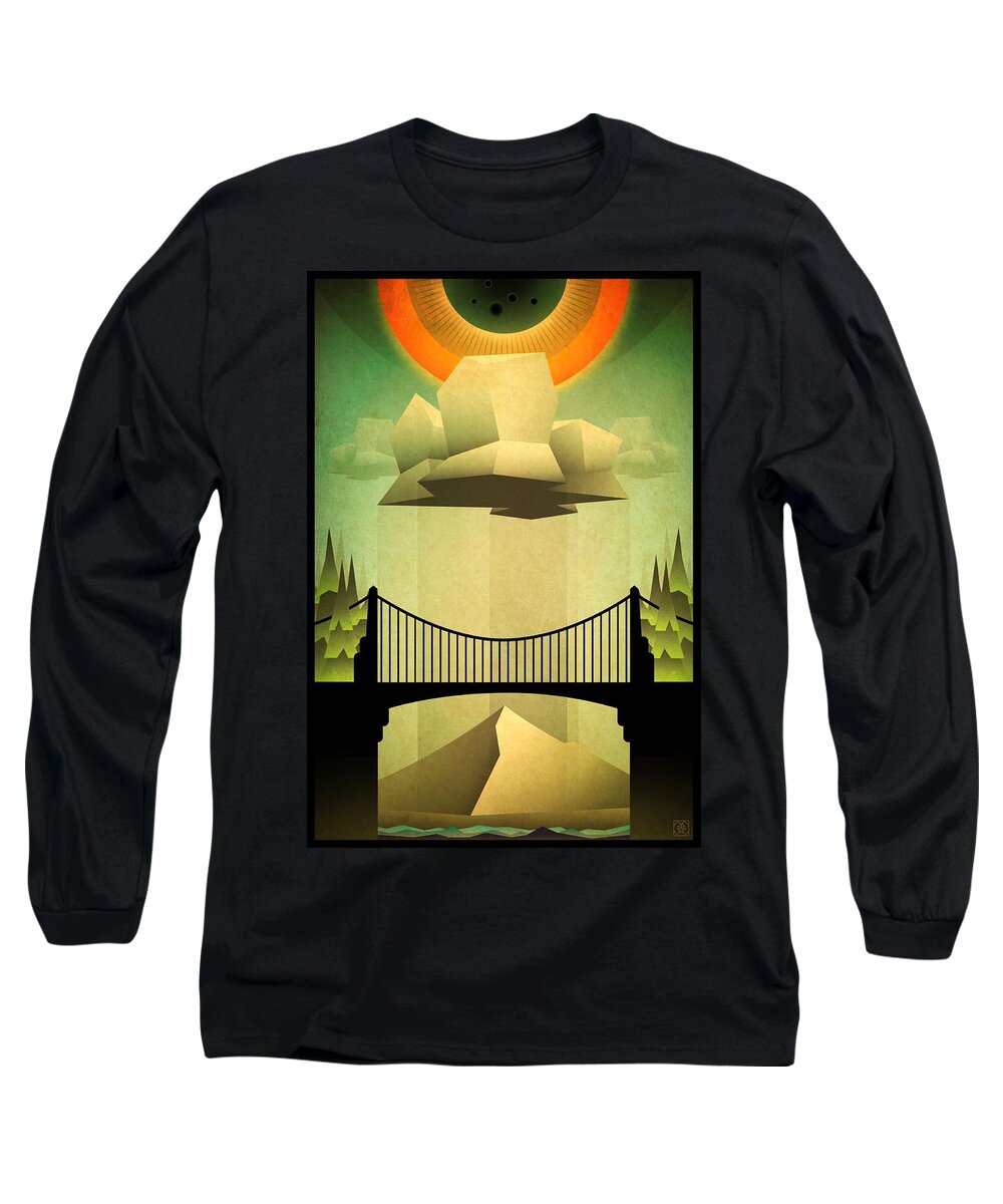 Mt. Hood Long Sleeve T-Shirt featuring the mixed media Sacred Sun Shower by Milton Thompson