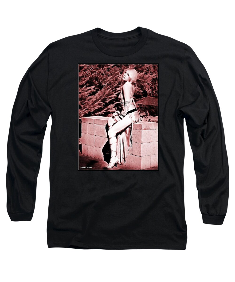Fantasy Long Sleeve T-Shirt featuring the painting Seated Slave Girl by Jon Volden