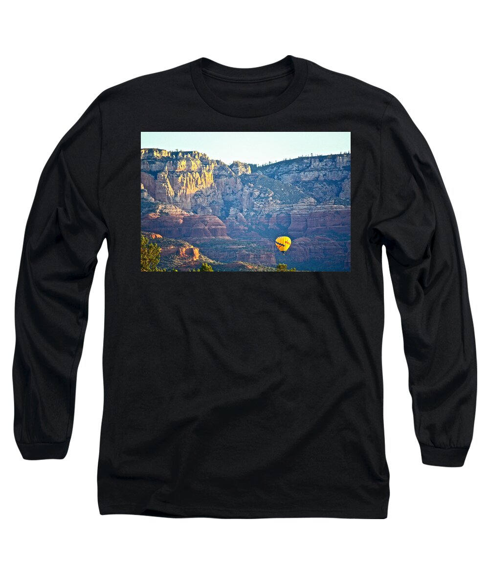 Hot Air Balloons Long Sleeve T-Shirt featuring the photograph Sedona Morning by Diana Hatcher