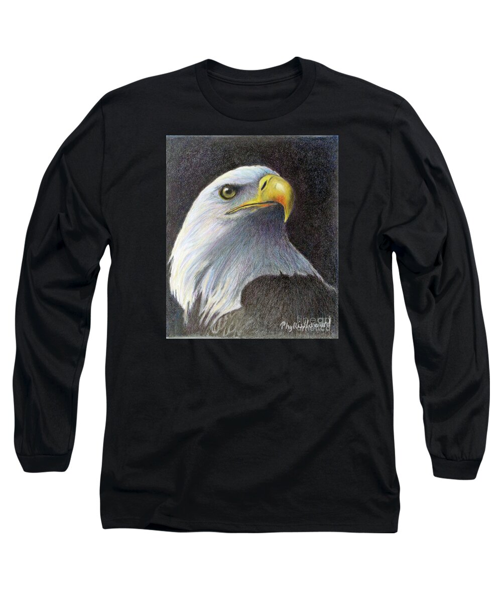 Eagle Long Sleeve T-Shirt featuring the painting Sentinel by Phyllis Howard