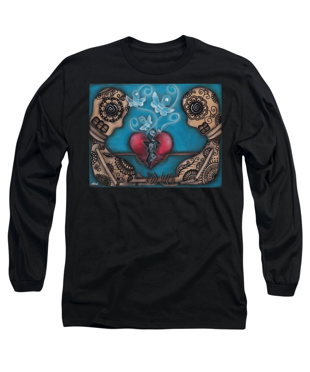 Heart Long Sleeve T-Shirt featuring the painting Set them Free by Abril Andrade