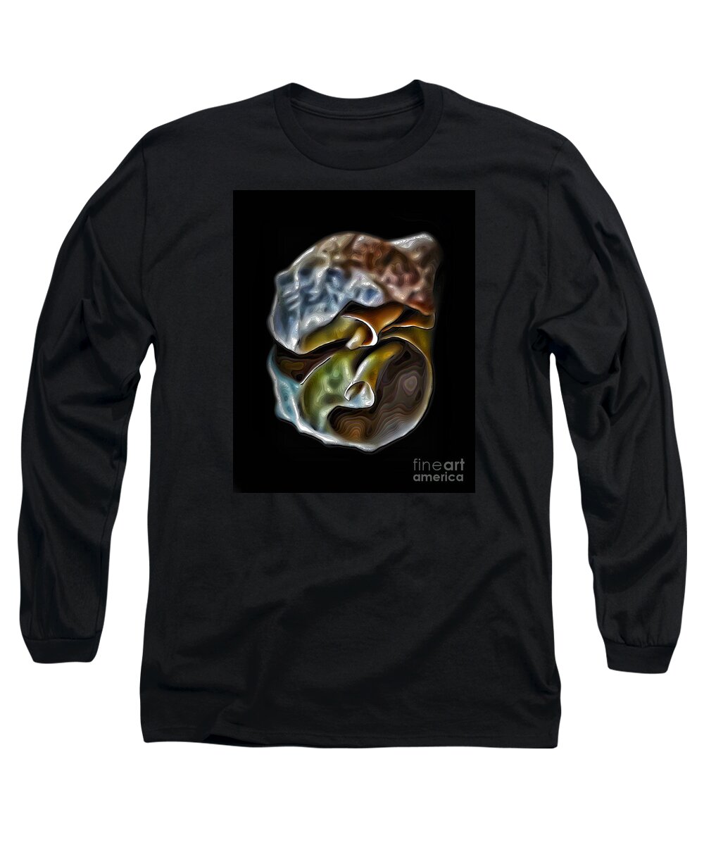 Mirror Long Sleeve T-Shirt featuring the photograph Shell On Mirror by Walt Foegelle
