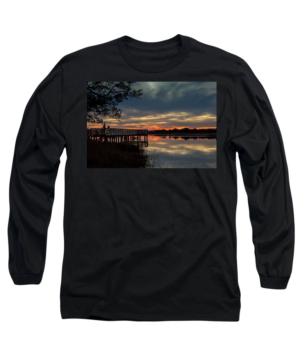Fishing At Sunset Prints Long Sleeve T-Shirt featuring the photograph Shhhhhhhhhhh by Phil Mancuso