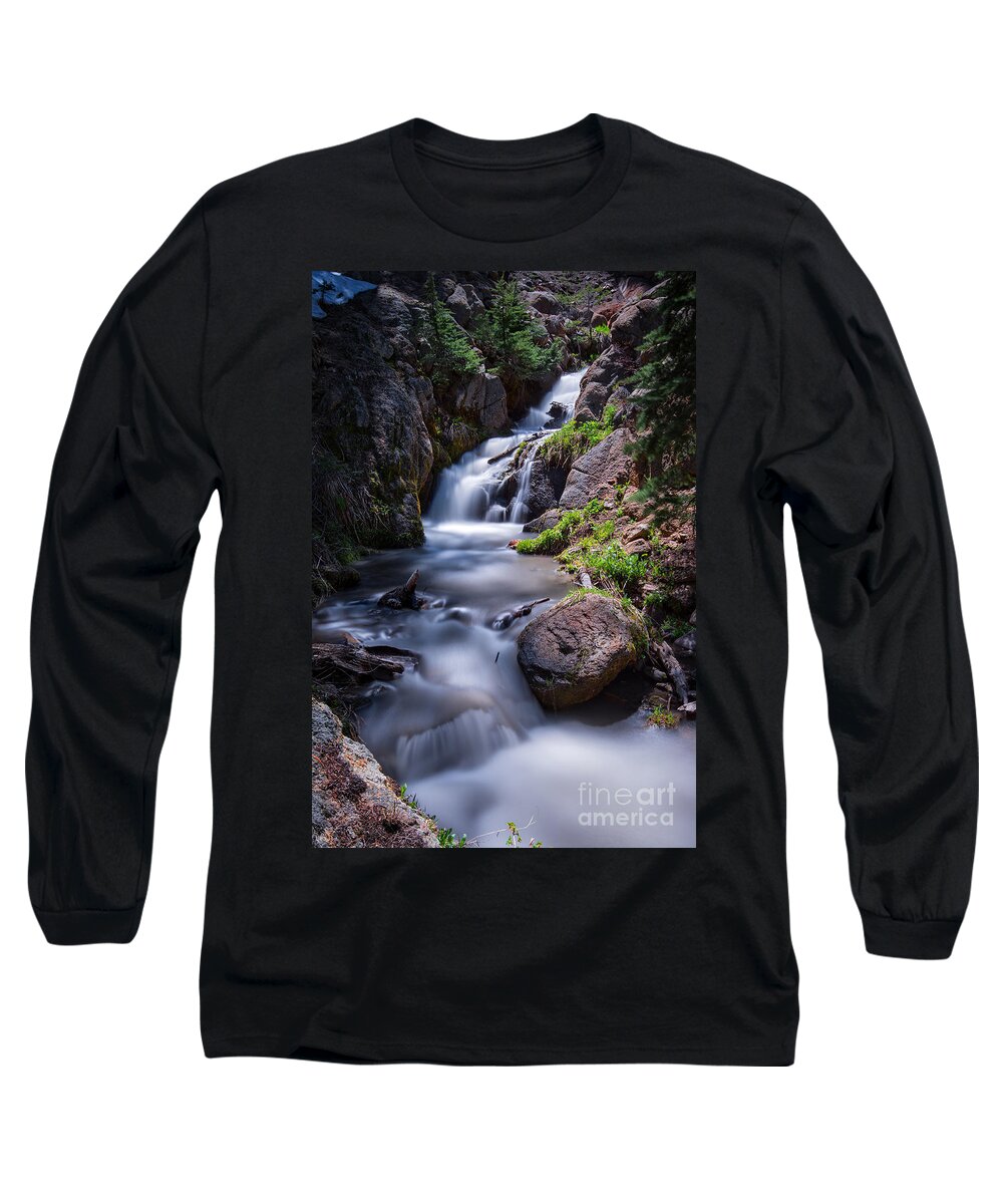 Waterfall Long Sleeve T-Shirt featuring the photograph Sierra Nevada Waterfall by Dianne Phelps