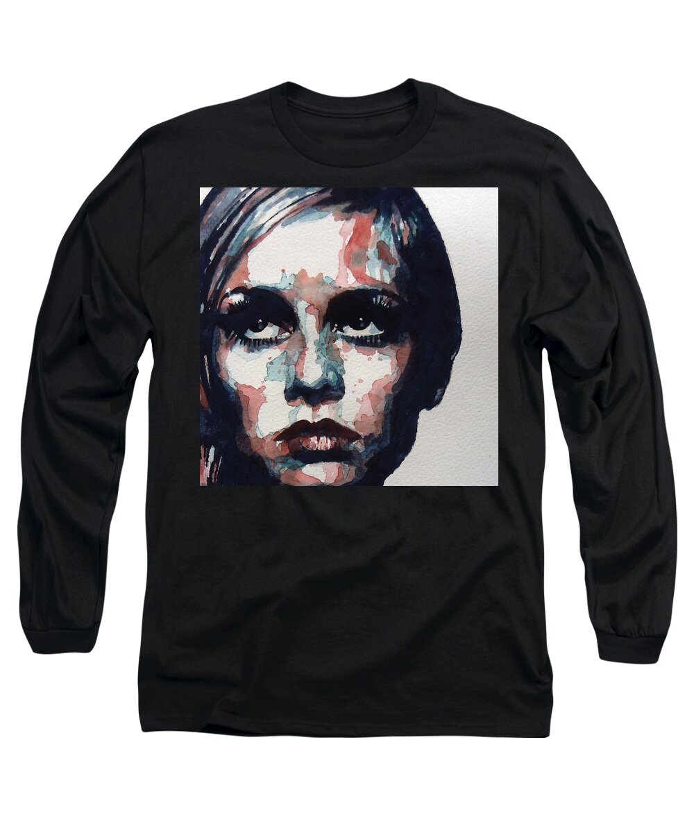 Twiggy Long Sleeve T-Shirt featuring the painting Sixties Sixties Sixties Twiggy by Paul Lovering