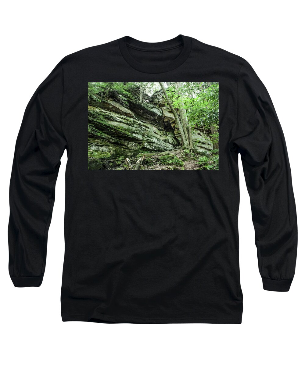 Rocks Long Sleeve T-Shirt featuring the photograph Slippery Rock Gorge - 1958 by Gordon Sarti