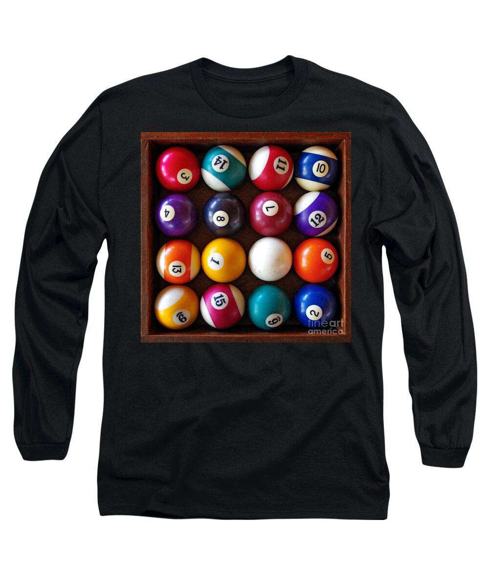 Action Long Sleeve T-Shirt featuring the photograph Snooker Balls by Carlos Caetano