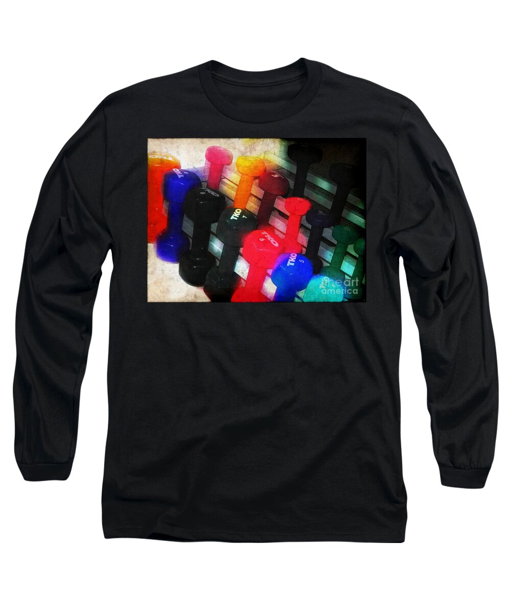 Barbells Long Sleeve T-Shirt featuring the photograph So You Come Here Often? by Judi Bagwell
