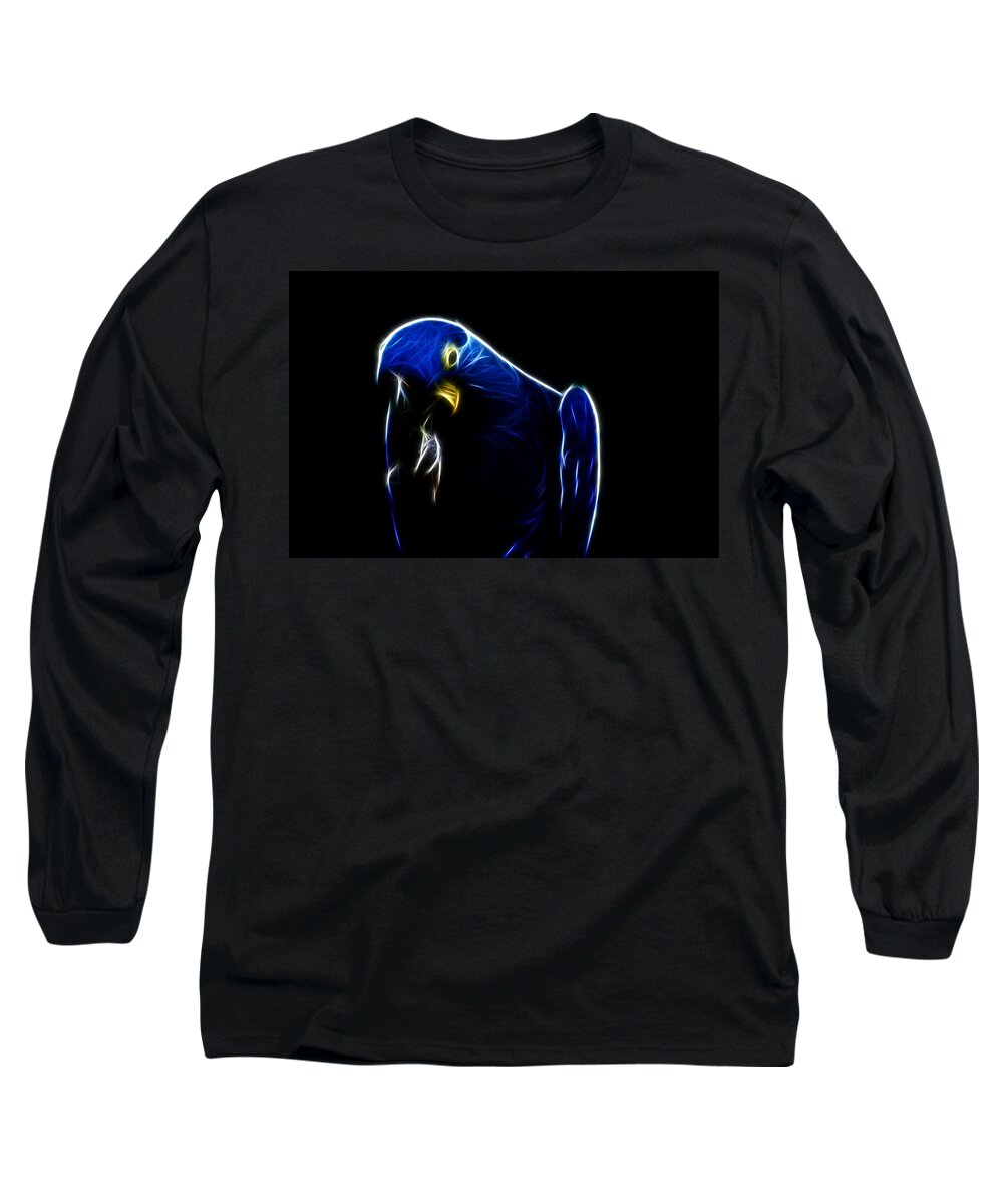 Blue Macaw Long Sleeve T-Shirt featuring the photograph Somewhat Blue by Douglas Barnard