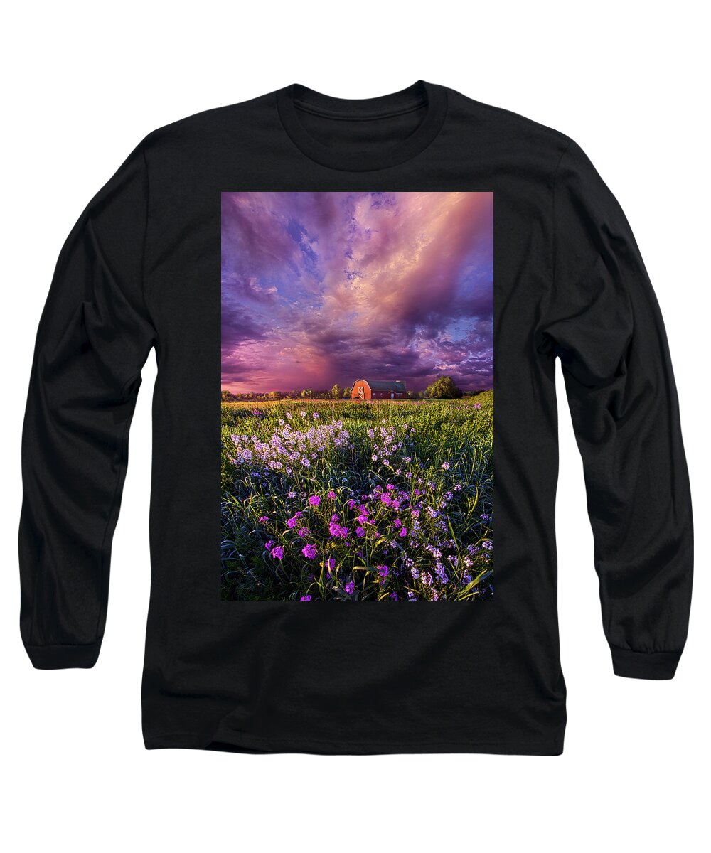 Barn Long Sleeve T-Shirt featuring the photograph Songs of Days Gone By by Phil Koch