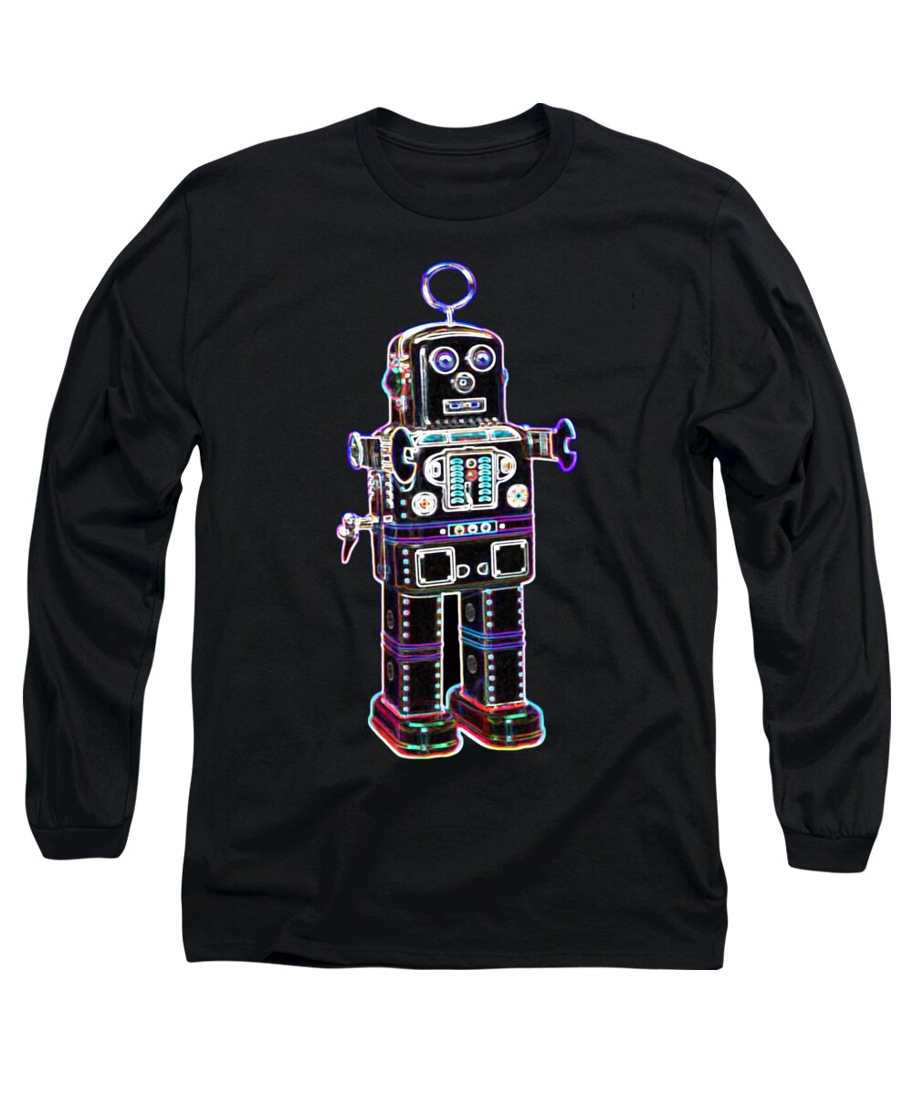 Robot Long Sleeve T-Shirt featuring the digital art Spaceman Robot by DB Artist