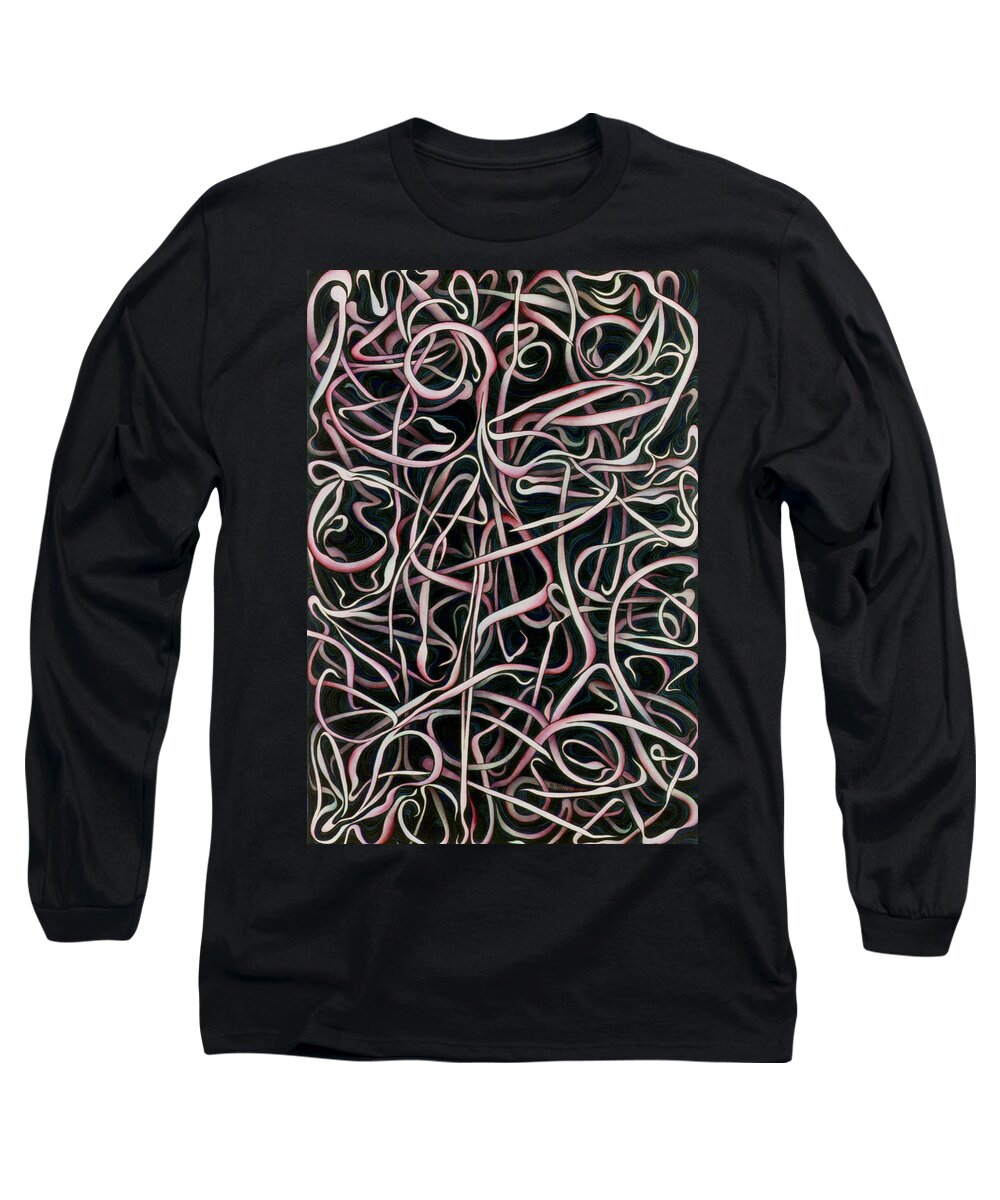 Moss Long Sleeve T-Shirt featuring the painting Spanish Moss Mingle by Amy Ferrari