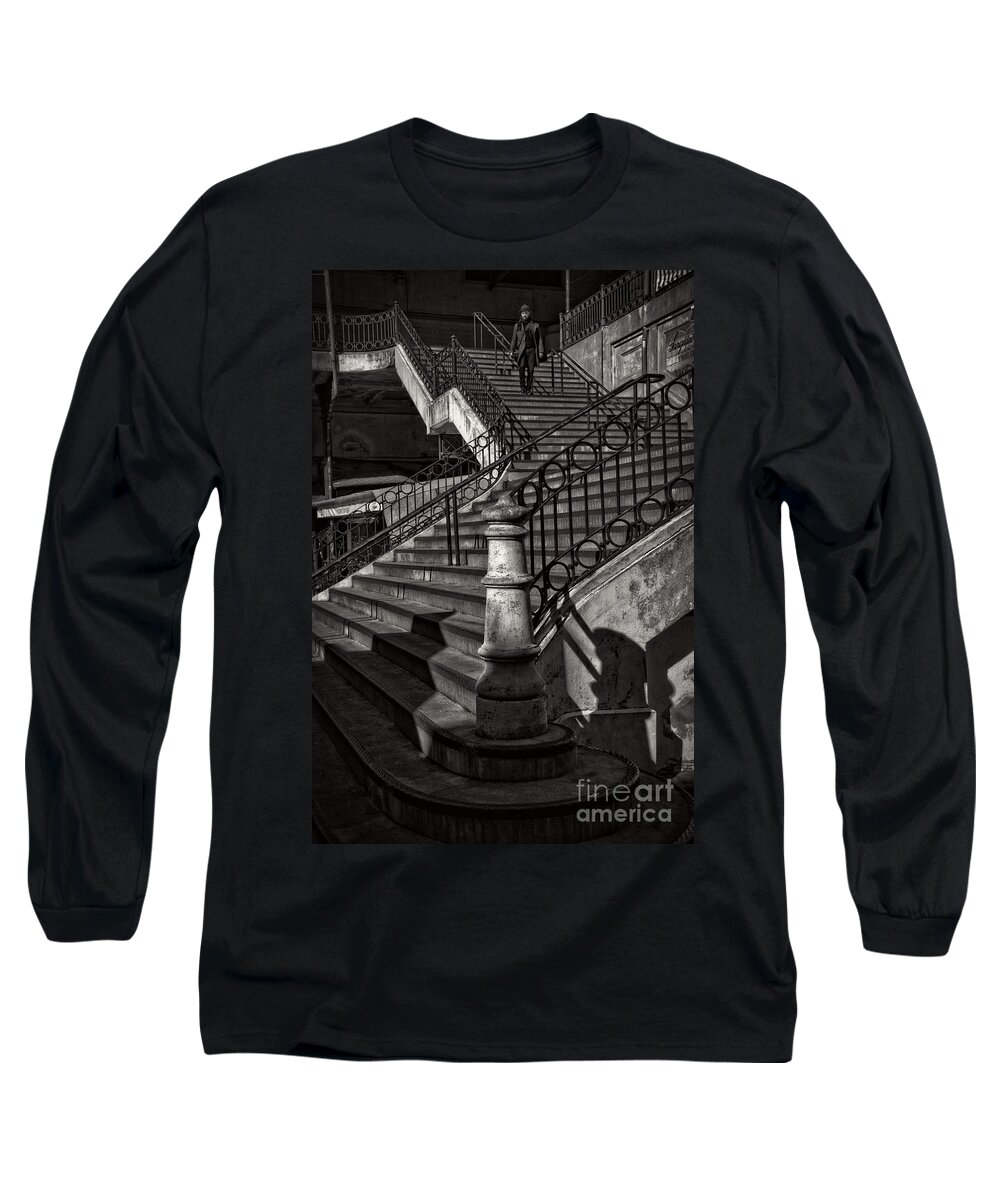Stair Long Sleeve T-Shirt featuring the photograph Stairs in the Markethall by Heiko Koehrer-Wagner