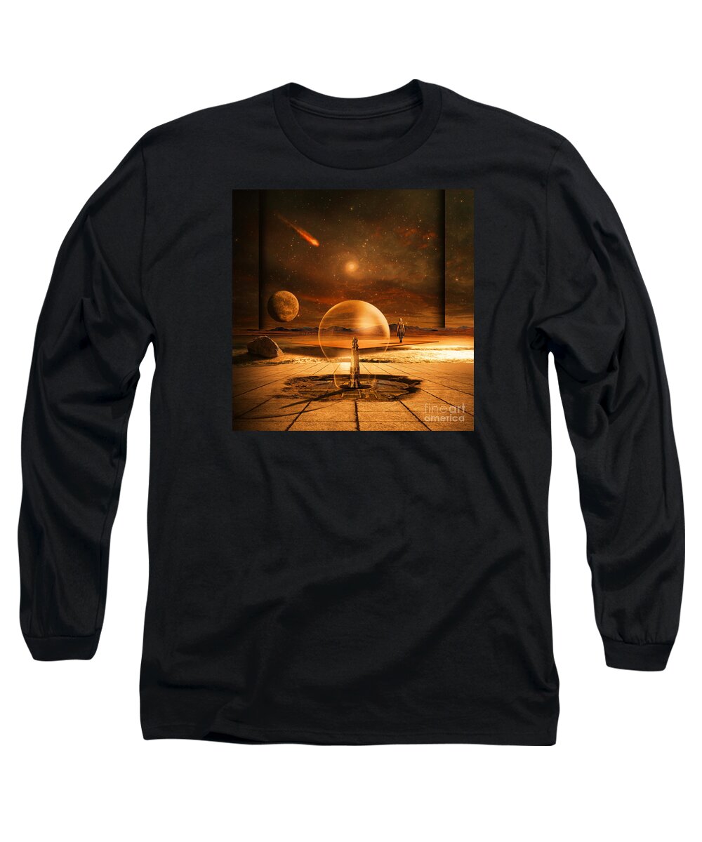 Jupiter Long Sleeve T-Shirt featuring the digital art Standing in time by Franziskus Pfleghart