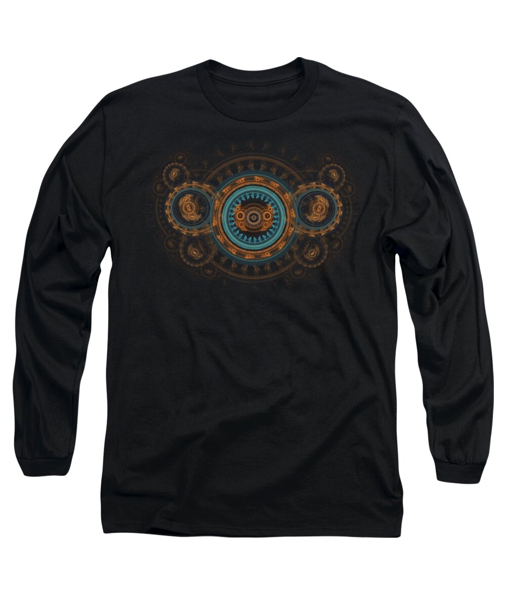 Steampunk Long Sleeve T-Shirt featuring the digital art Steampunk butterfly by Martin Capek
