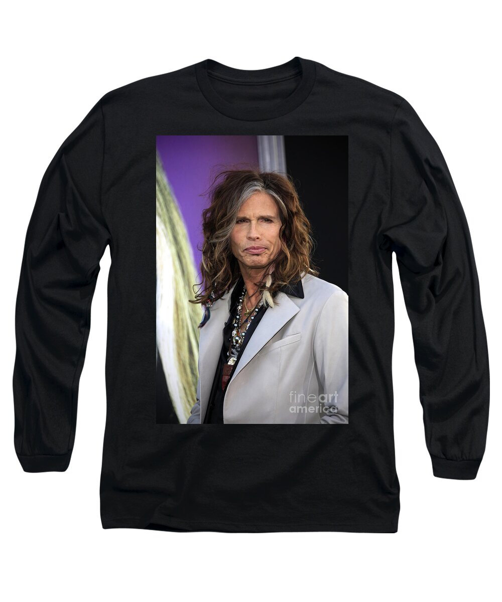 Steven Tyler Long Sleeve T-Shirt featuring the photograph Steven Tyler by Nina Prommer