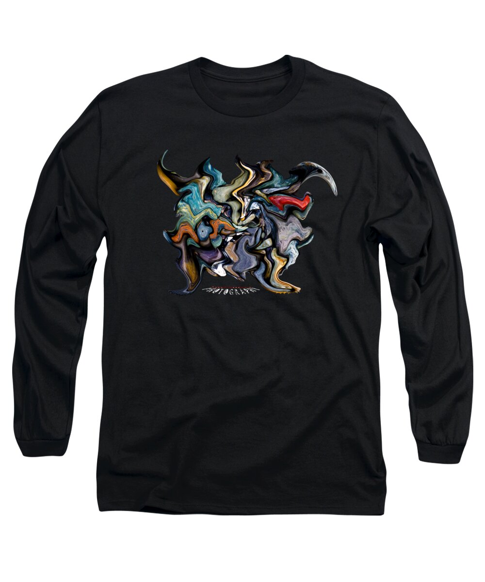 Abstract Long Sleeve T-Shirt featuring the digital art Stone Walker Transparency by Robert Woodward