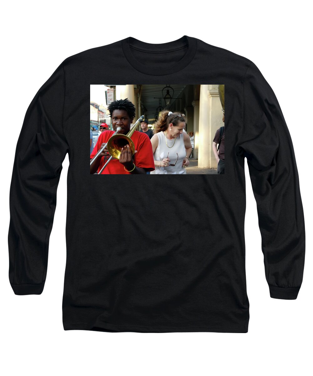 New Orleans Long Sleeve T-Shirt featuring the photograph Street Jazz by KG Thienemann