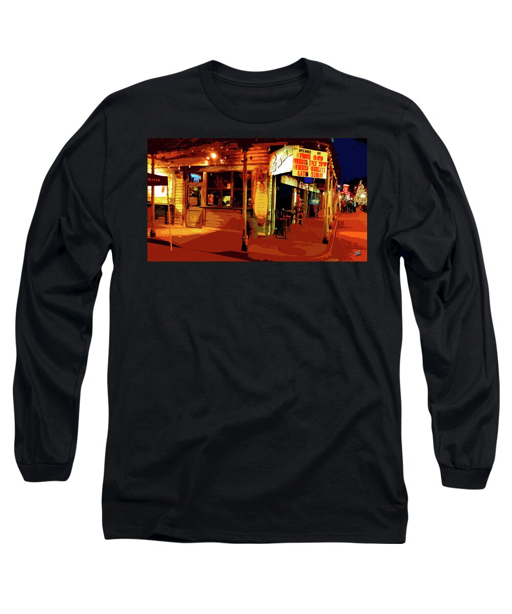 Night Paintings Long Sleeve T-Shirt featuring the painting Sun On The Beach at Night by CHAZ Daugherty