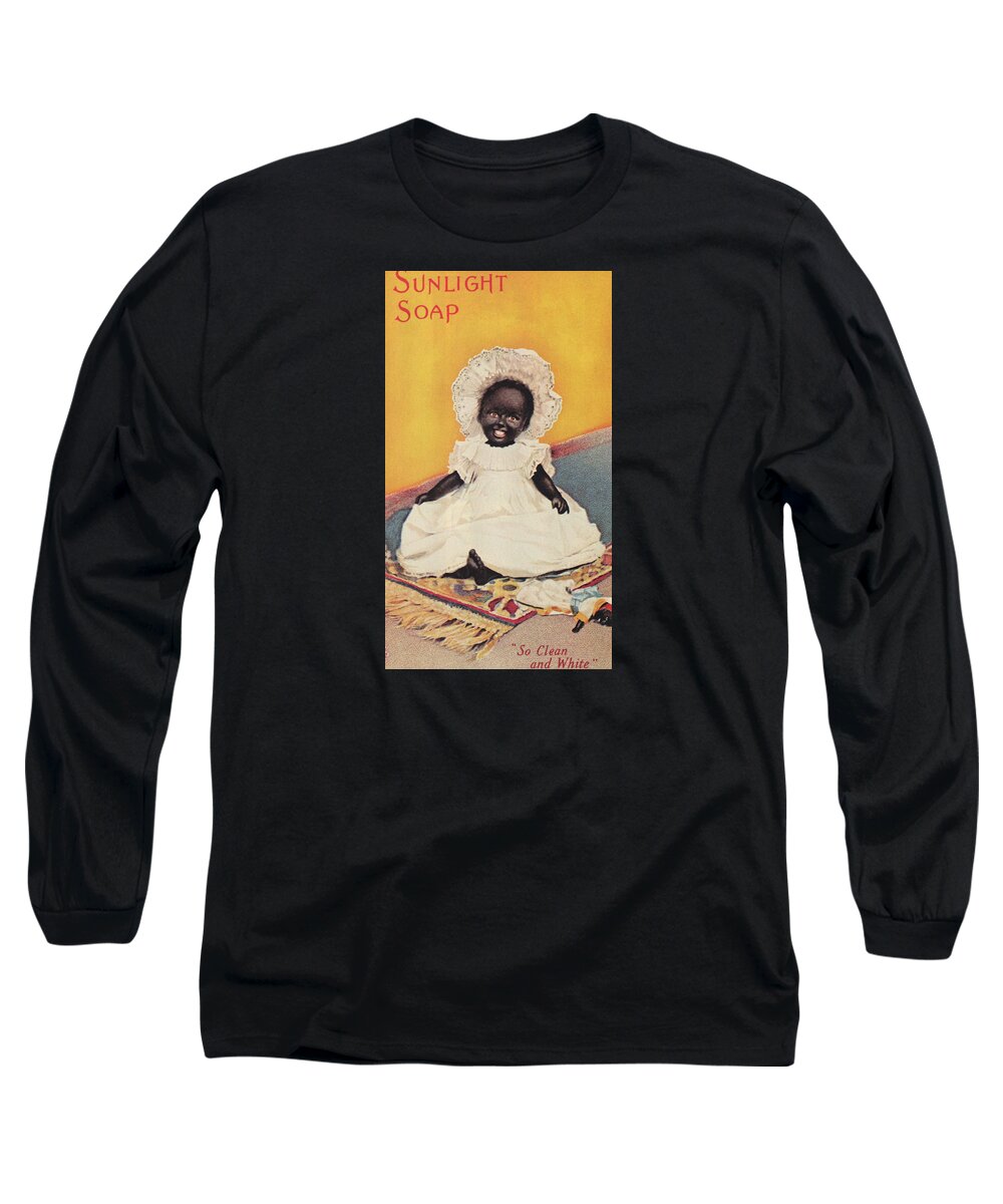 Black Americana Long Sleeve T-Shirt featuring the digital art Sunlight Soap So Clean And White by Kim Kent