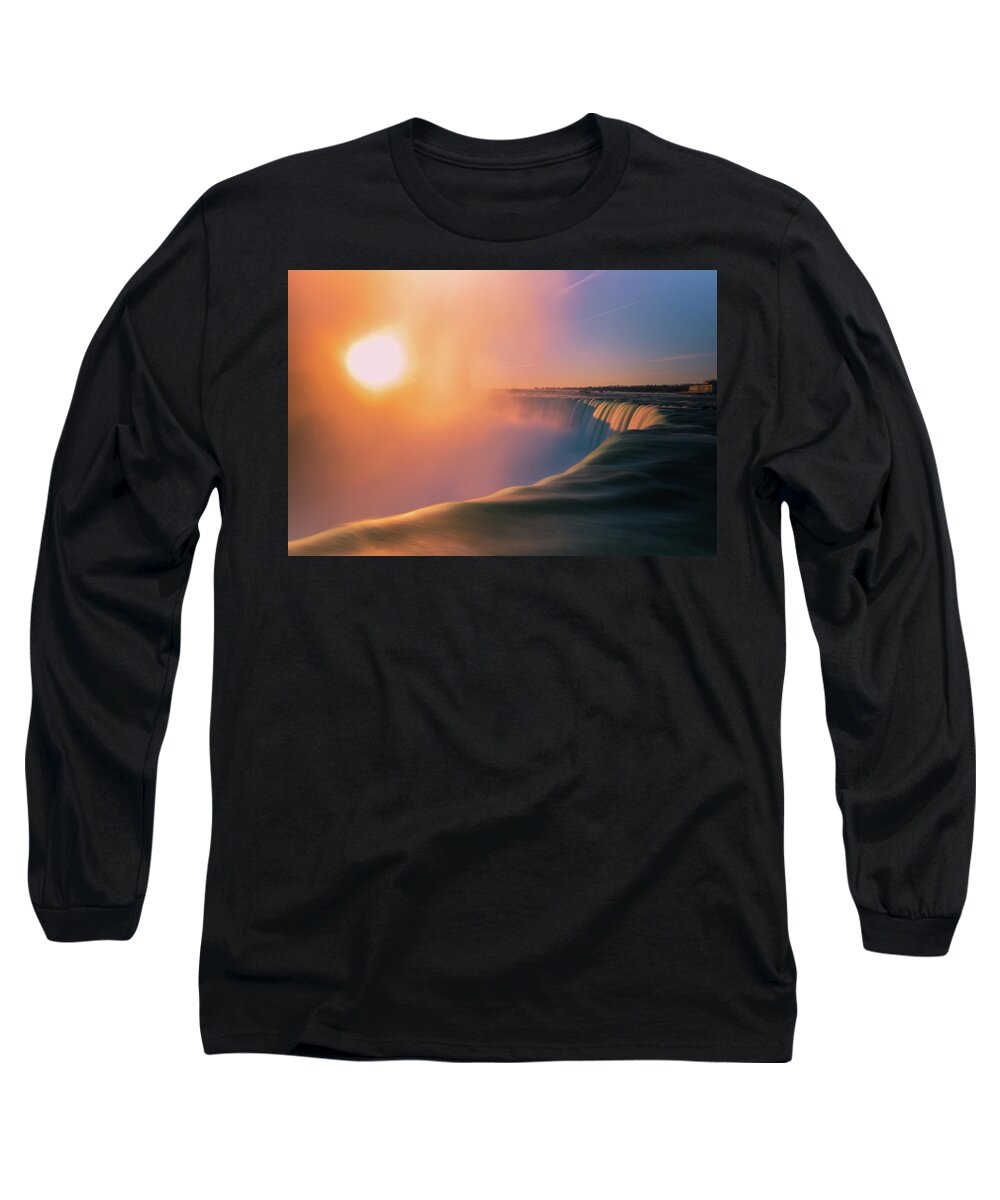 Niagara Falls Long Sleeve T-Shirt featuring the photograph Sunrise above Niagara Falls by Jay Smith