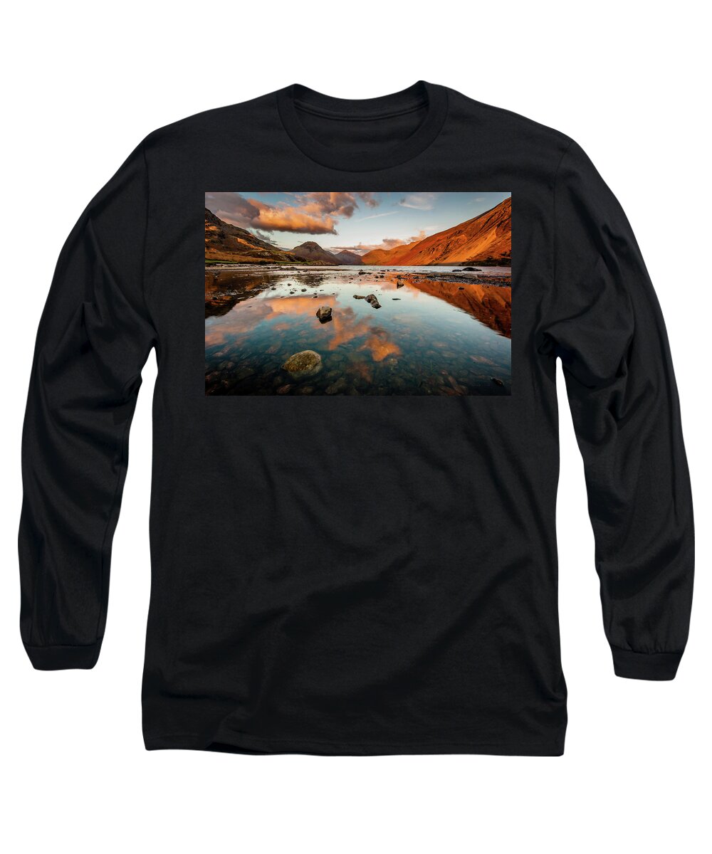 Sunrise Long Sleeve T-Shirt featuring the photograph Sunset at Wast Water #2, Wasdale, Lake District, England by Anthony Lawlor