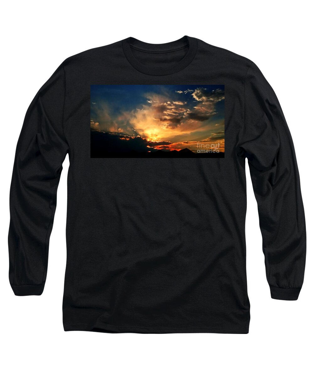 Sunset Long Sleeve T-Shirt featuring the photograph Sunset of the end of June by - Zedi -