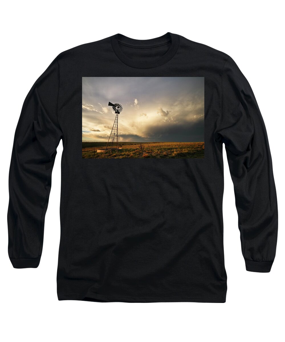 New Mexico Long Sleeve T-Shirt featuring the photograph Sunset near Santa Rosa New Mexico by Ryan Crouse