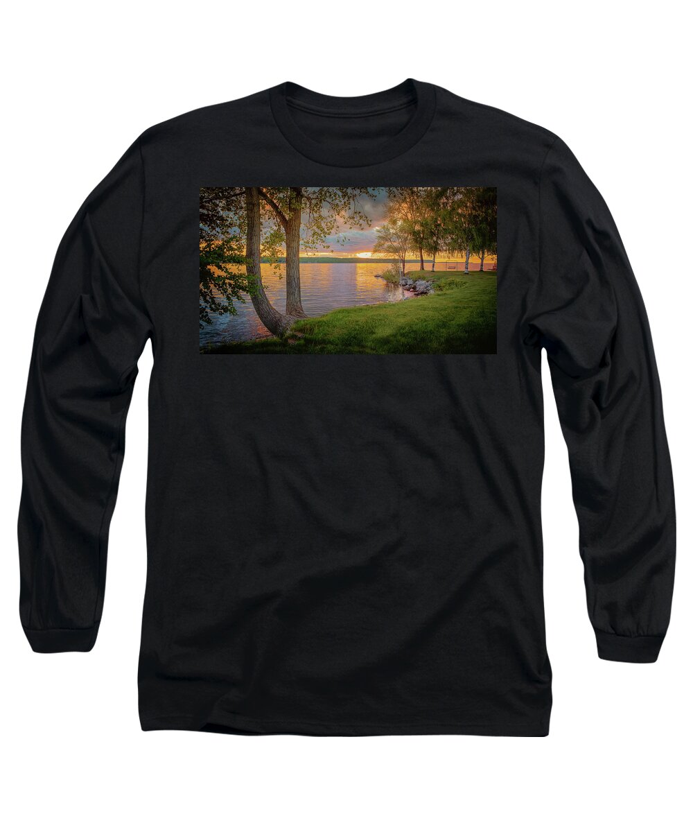 Sunset Park Long Sleeve T-Shirt featuring the photograph Sunset Park by Susan Rissi Tregoning