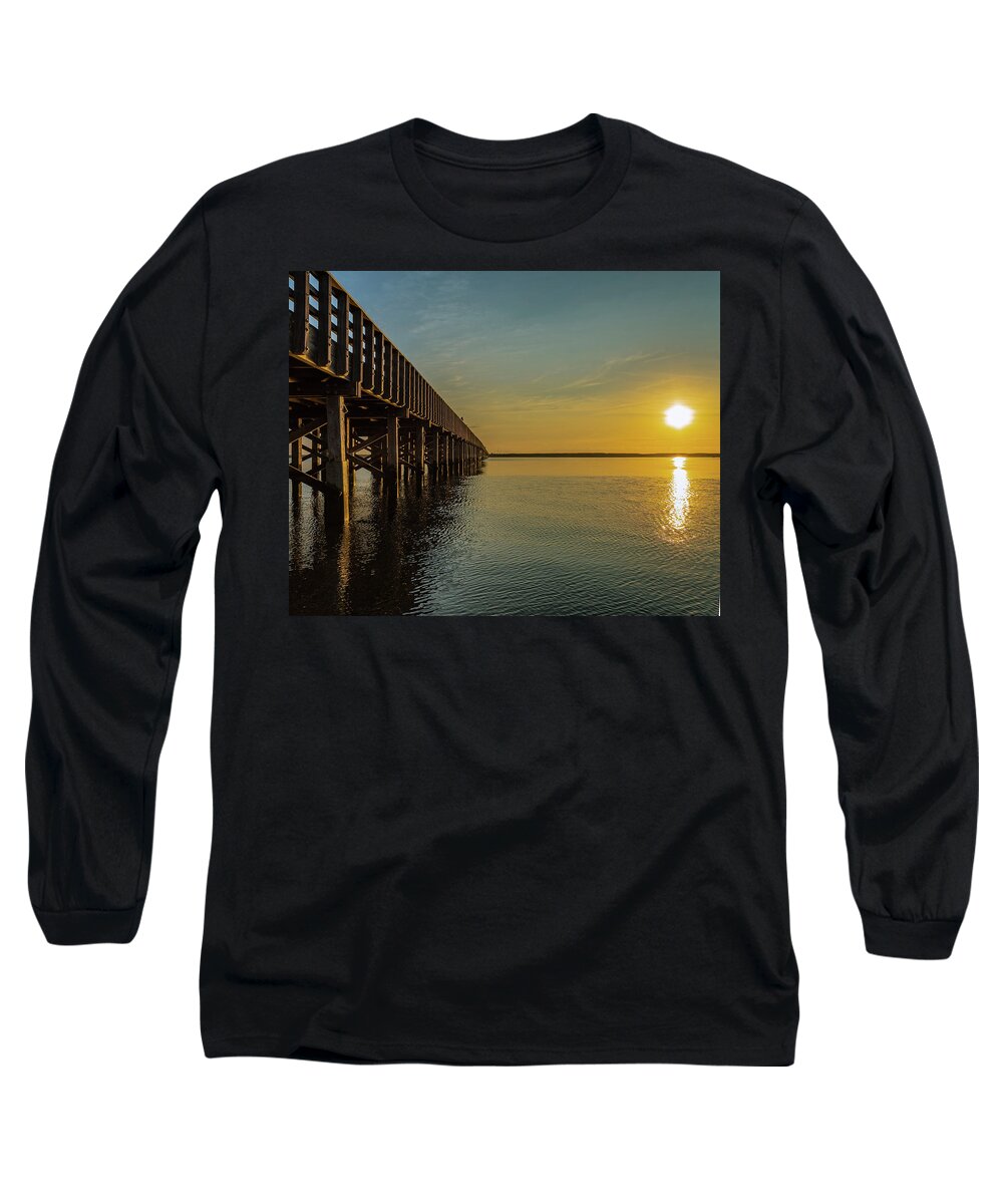 Ocean Long Sleeve T-Shirt featuring the photograph Sunshine, On The Bridge by William Bretton