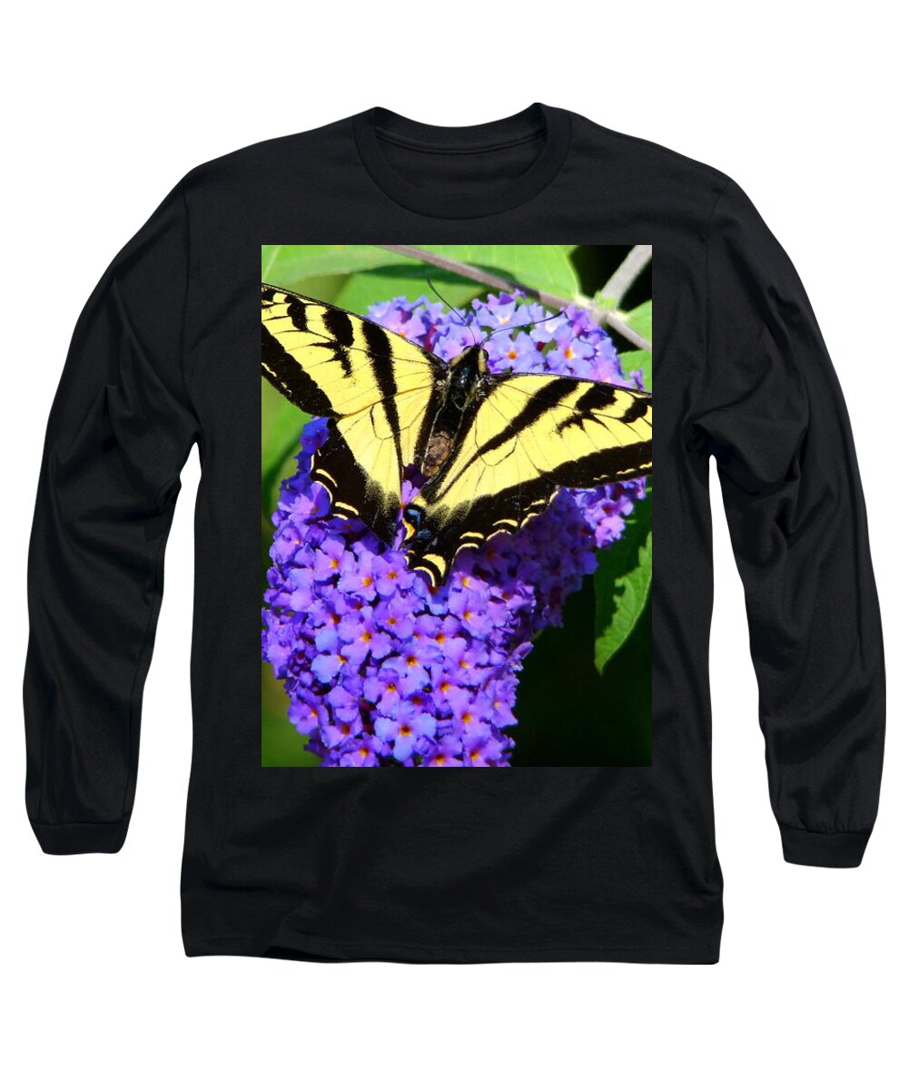 Butterfly Long Sleeve T-Shirt featuring the photograph Swallow Tail Butterfly by Lisa Rose Musselwhite