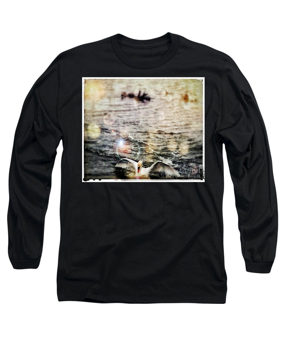 Glow Long Sleeve T-Shirt featuring the photograph Swanlight by Christine Paris