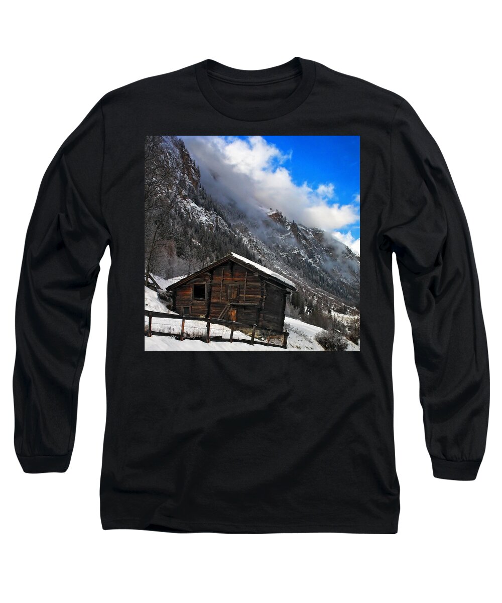 Barn Long Sleeve T-Shirt featuring the photograph Swiss Barn by Neil Shapiro
