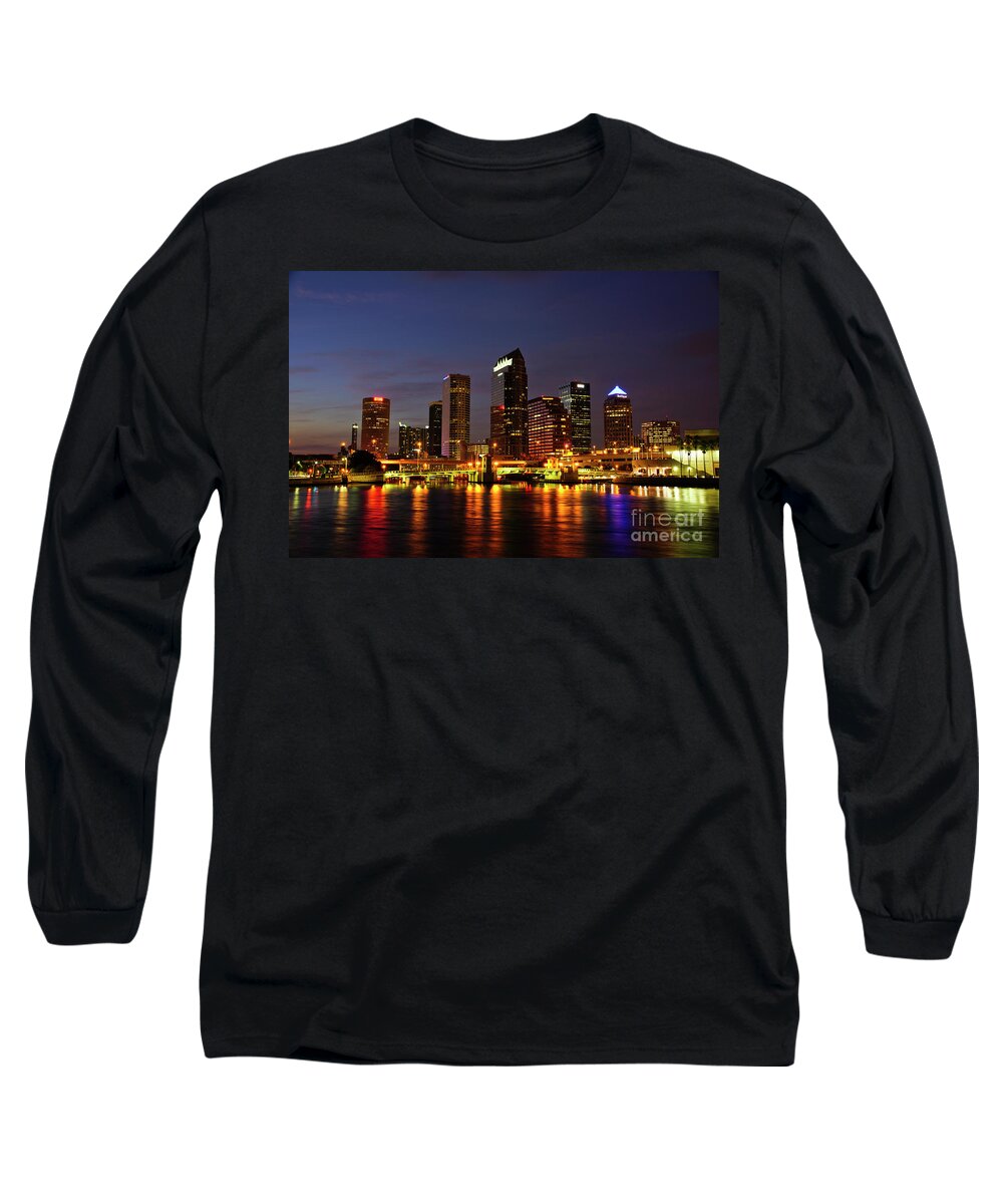 Tampa Long Sleeve T-Shirt featuring the photograph Tampa Sunset by Brian Kamprath