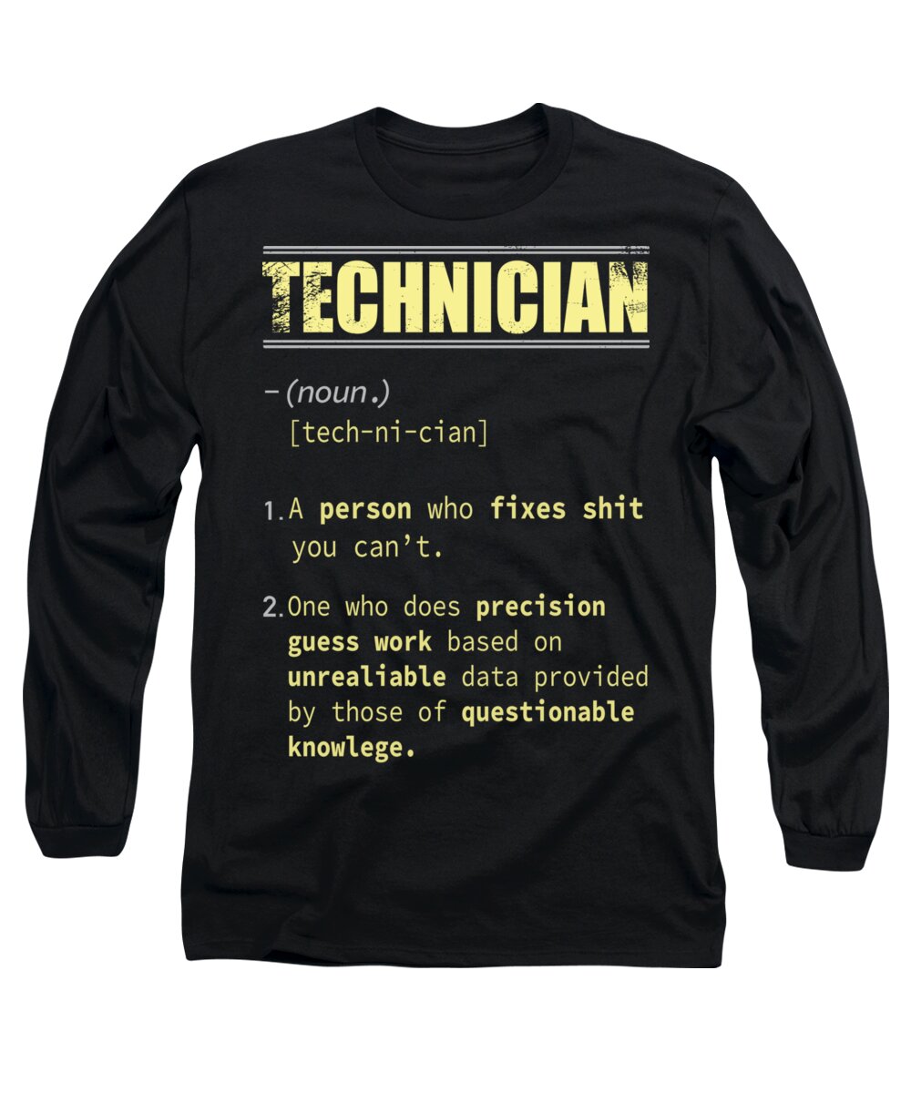 Tech Long Sleeve T-Shirt featuring the digital art Tech Fix by Jack Norton