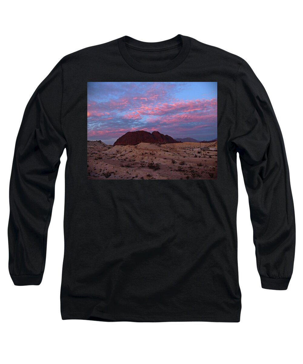 Terlingua Long Sleeve T-Shirt featuring the painting Terlingua Sunset by Dennis Ciscel