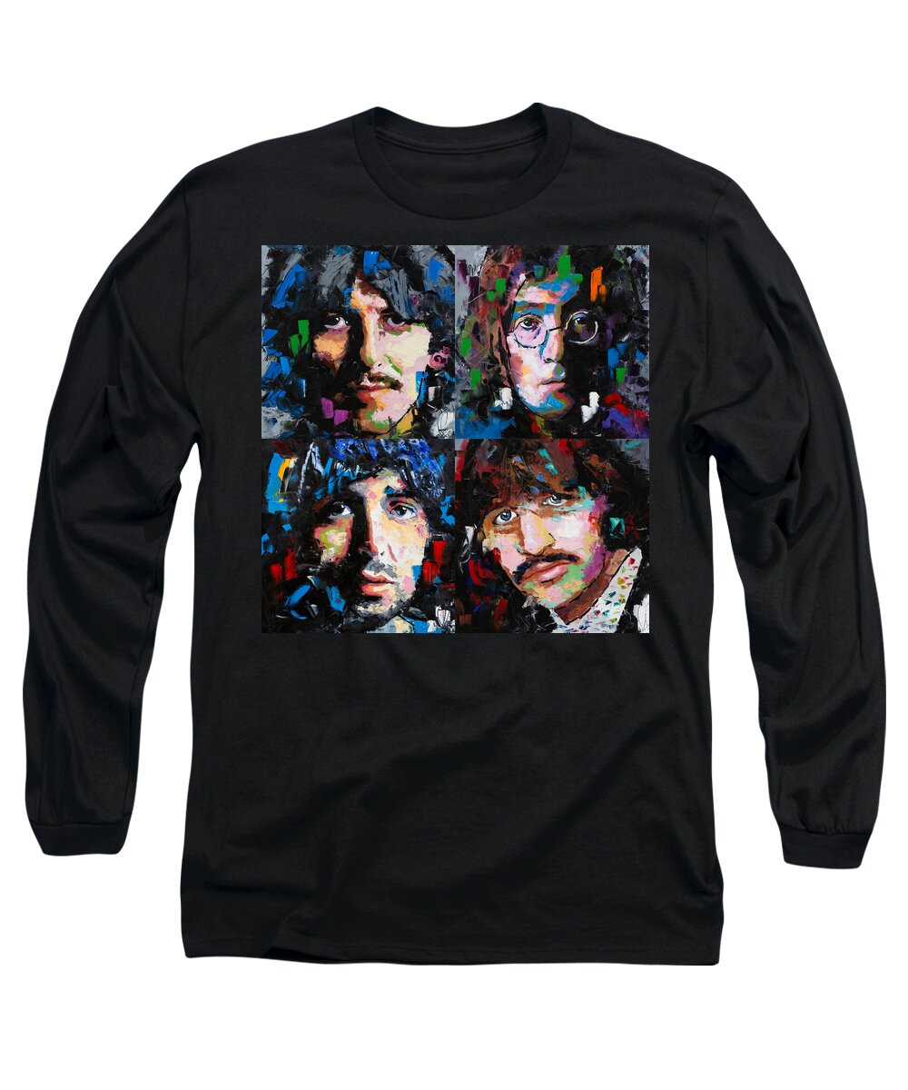 The Beatles Long Sleeve T-Shirt featuring the painting The Beatles by Richard Day