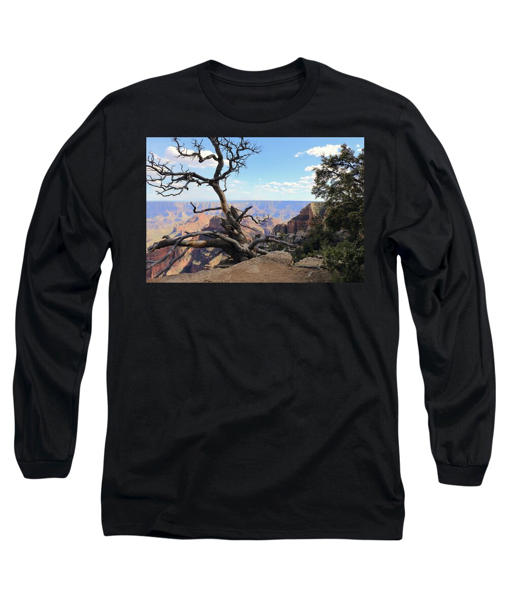 Dead Tree Long Sleeve T-Shirt featuring the photograph The Canyon's Edge by David Diaz