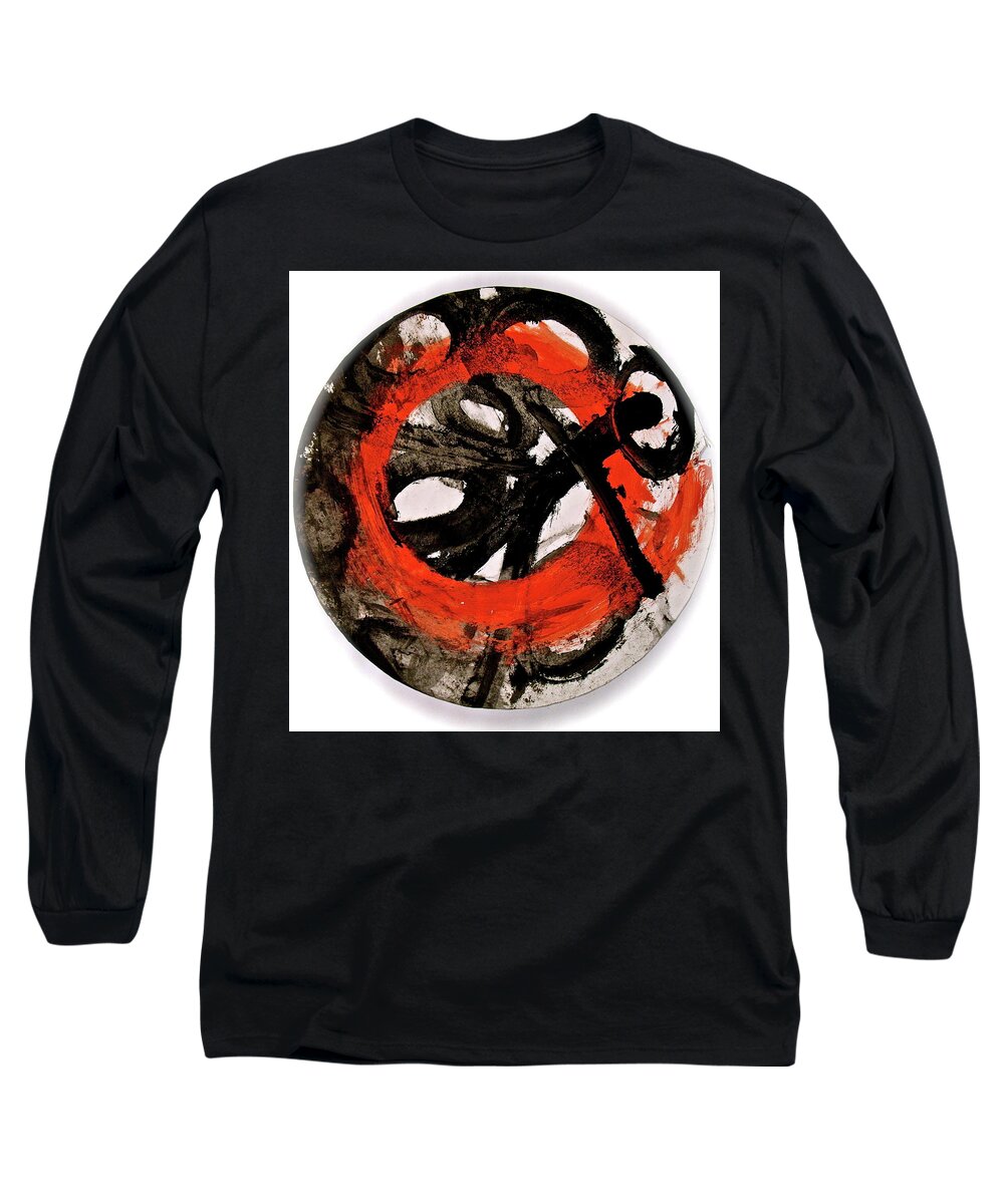 Abstract Painting Long Sleeve T-Shirt featuring the painting The Escape Velocity of Zen-or Metaphysics at a glance by Cliff Spohn