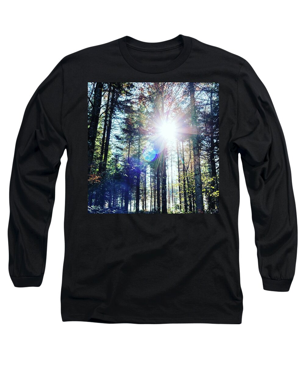 Lookingup Long Sleeve T-Shirt featuring the photograph The Great Outdoors, A Forest In by Aleck Cartwright