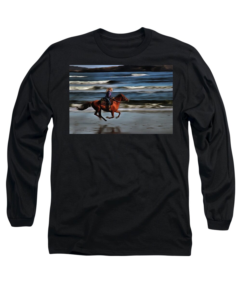 Horse Rider Long Sleeve T-Shirt featuring the photograph The Greatest of Pleasures by Aleksander Rotner