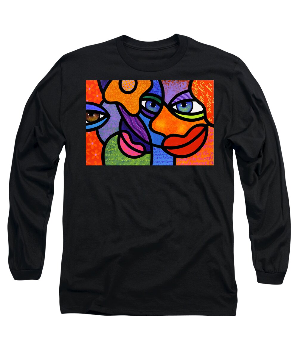 Eyes Long Sleeve T-Shirt featuring the painting The Introduction by Steven Scott