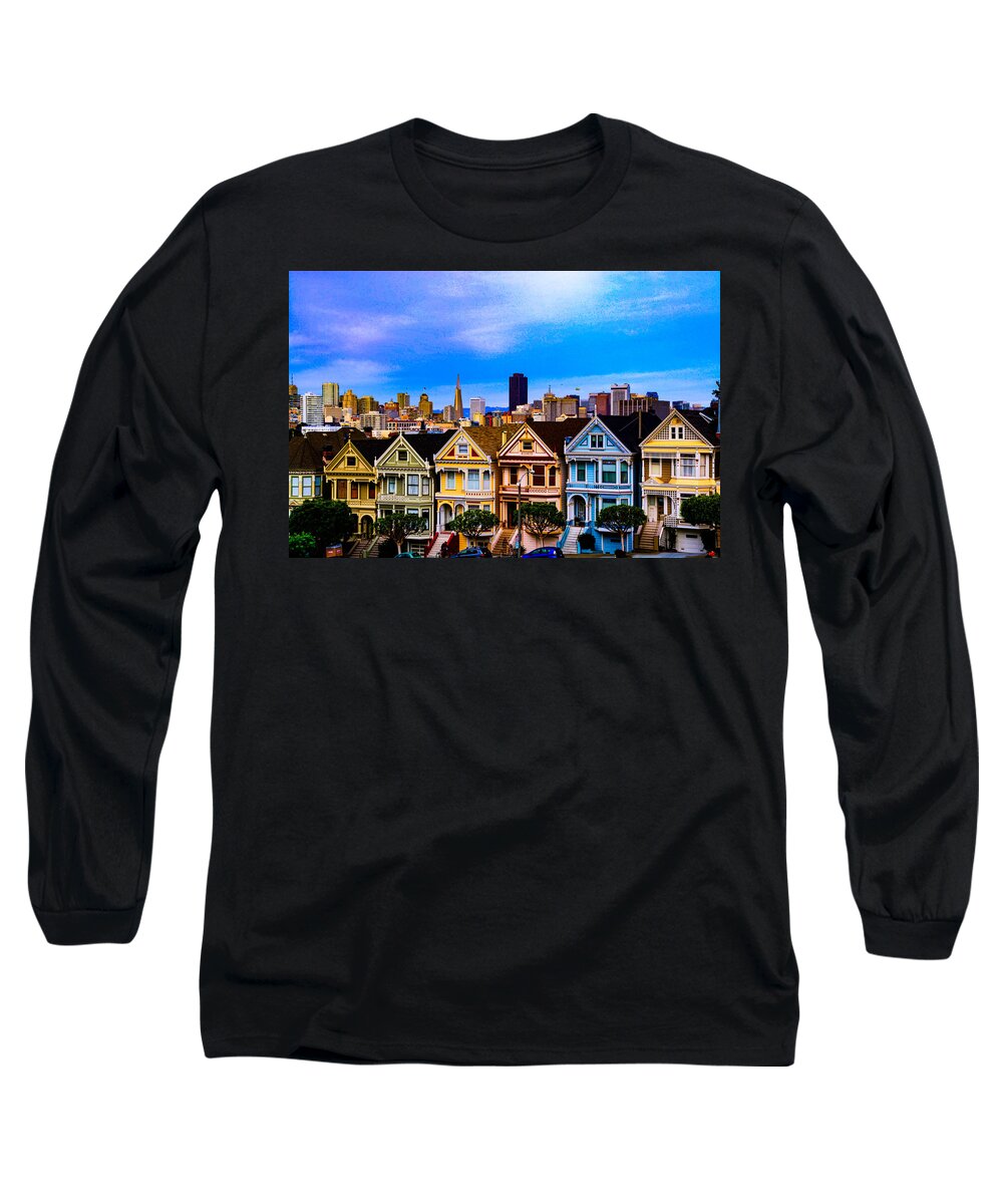 Alamo Square Long Sleeve T-Shirt featuring the photograph The Ladies of Alamo Square by Paul LeSage