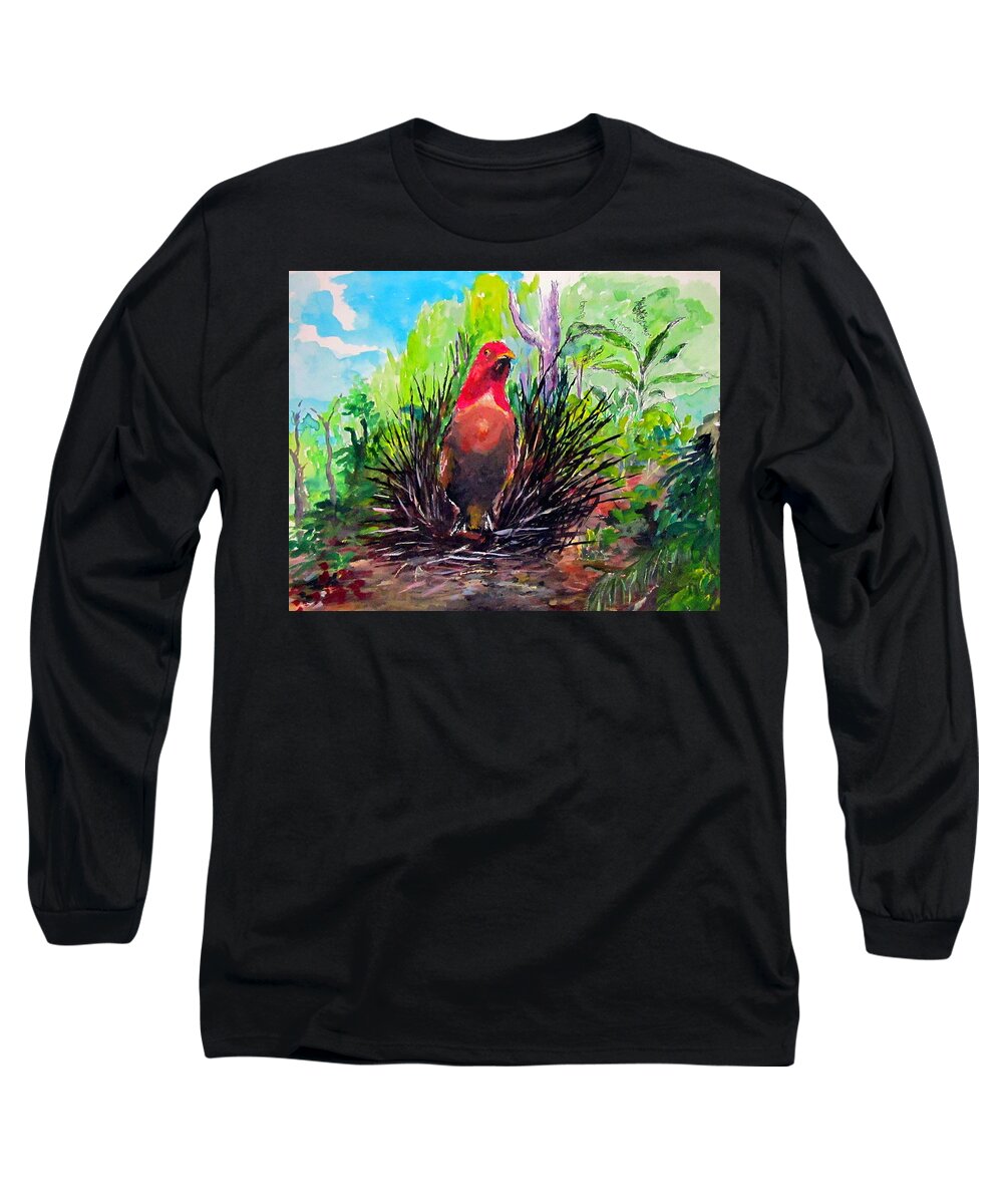 Birds Long Sleeve T-Shirt featuring the painting The Most Romantic Birds by Jason Sentuf