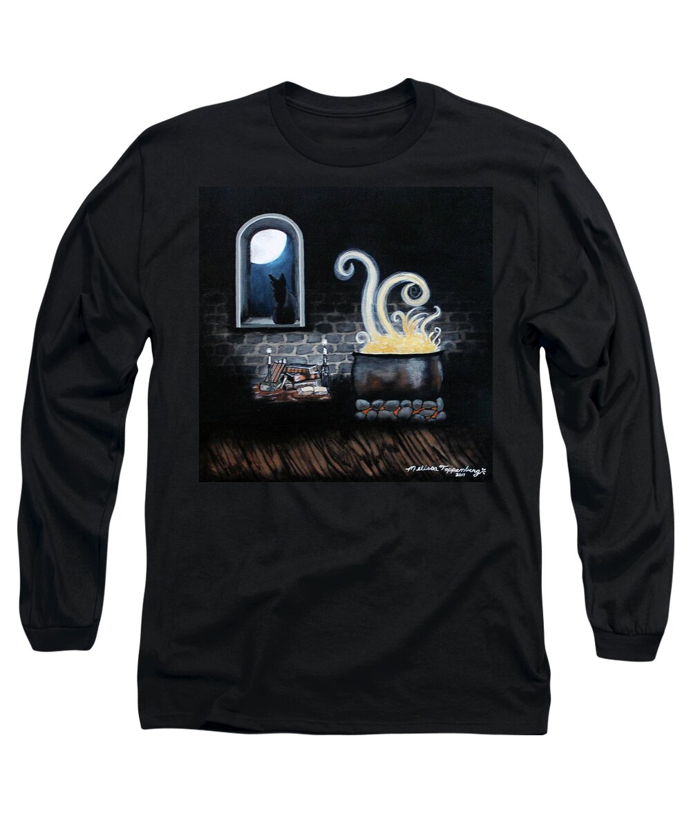 Halloween Long Sleeve T-Shirt featuring the painting The Spell by Melissa Toppenberg
