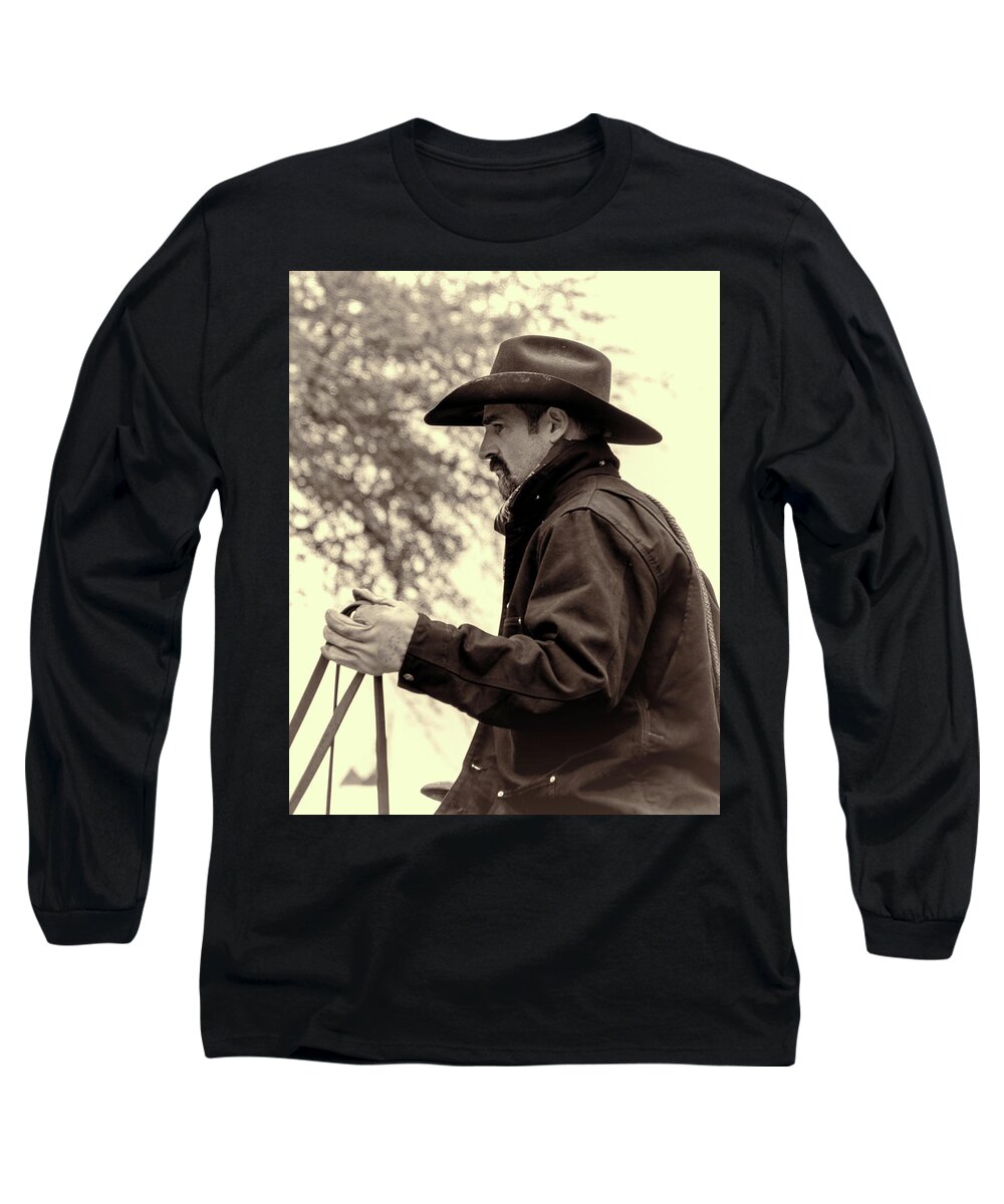 Cowboy Long Sleeve T-Shirt featuring the photograph The Reins by Jeanne May