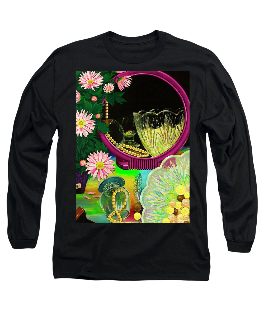 Painting Long Sleeve T-Shirt featuring the painting The Shine with a Suspense by Sudakshina Bhattacharya