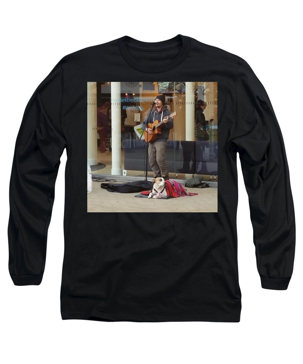 Singer Long Sleeve T-Shirt featuring the photograph The Singer and His Dog by Vic Ritchey