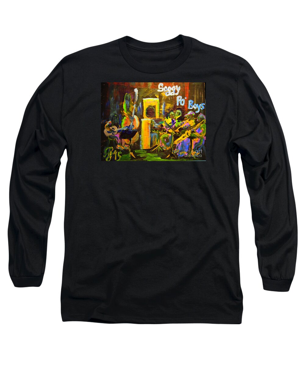  Long Sleeve T-Shirt featuring the painting The Soggy Po Boys by Francois Lamothe